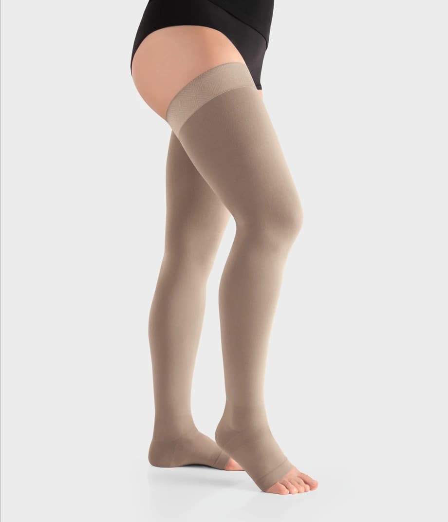 Juzo Move Compression Stockings AG | Thigh-High Support with Easy Donning | Open Toe